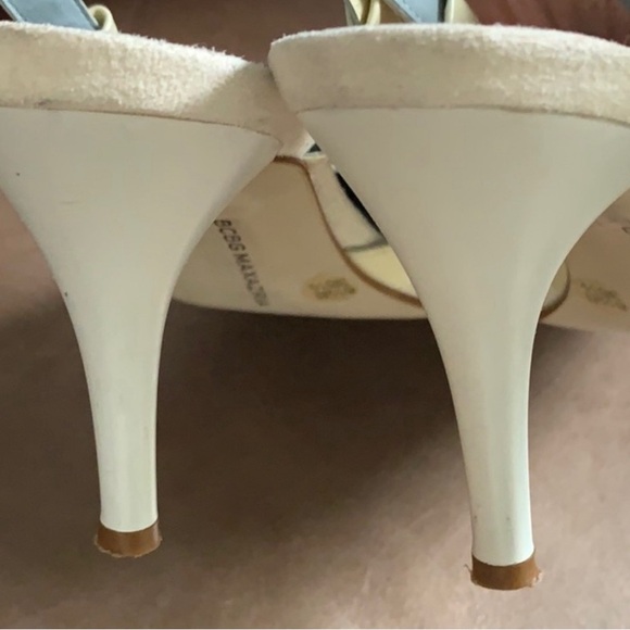 BCBGMAXAZRIA Off White Sling-back 3” Heels Patent Leather & Suede Toe Size 6.5 - Picture 6 of 7